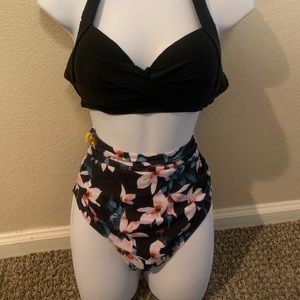 ~black top ~black and floral bottoms